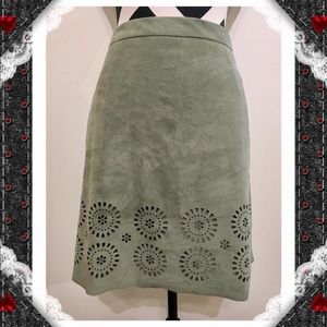 Vince Camuto  Laser Cut Suede Skirt